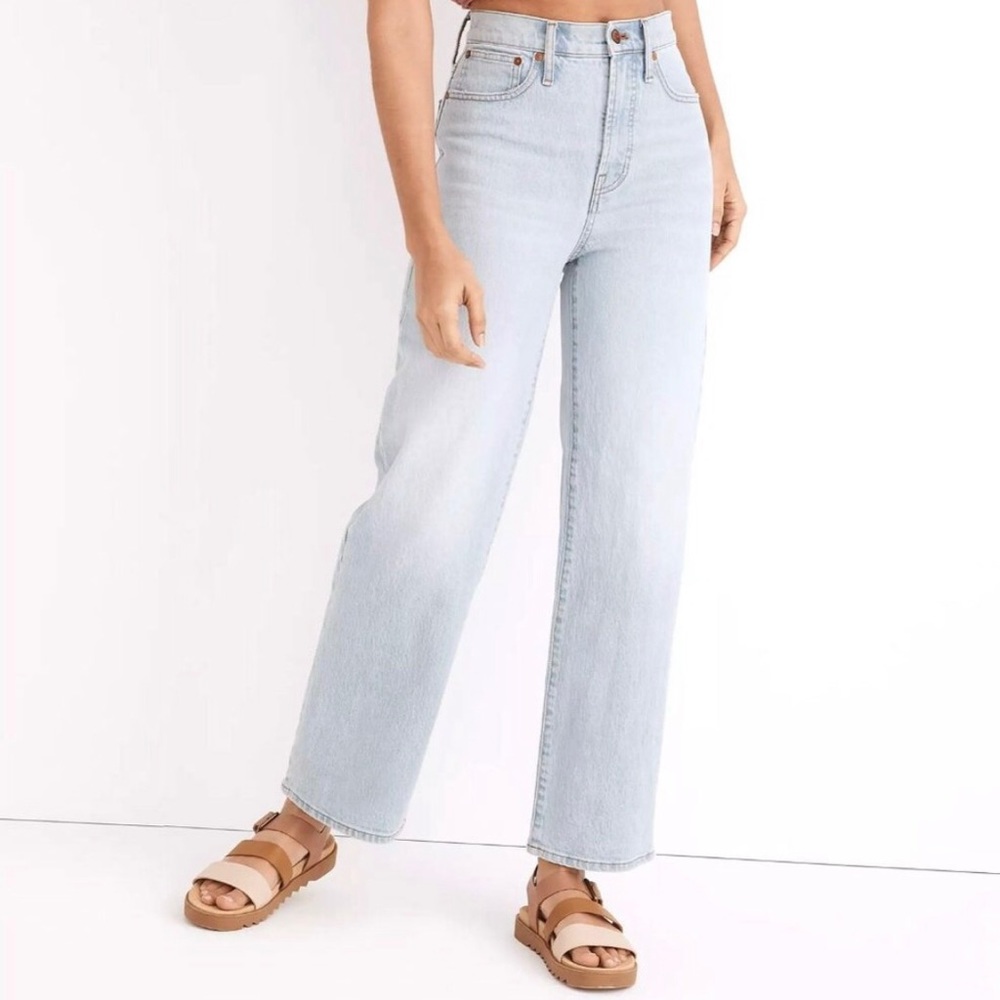 Madewell Perfect Vintage Wide Leg Crop Jeans Edmunds Wash Size 23